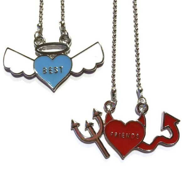 SOLD Best Friends Steel Necklace Set - Picture 1 of 4
